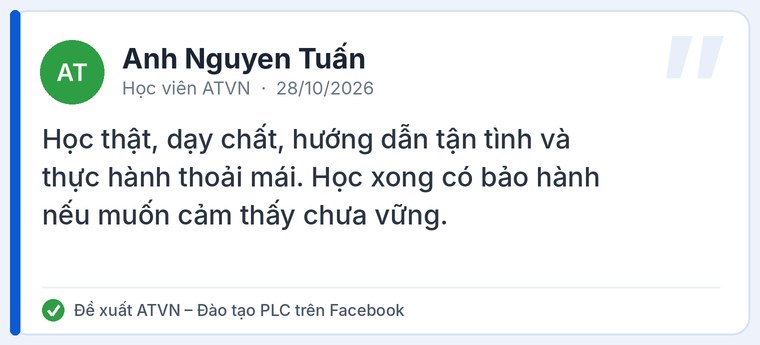 Đánh giá của học viên về Trung tâm đào tạo PLC ATVN