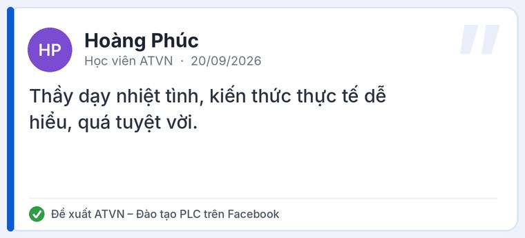 Đánh giá của học viên về Trung tâm đào tạo PLC ATVN